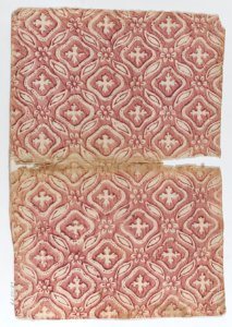 Book cover with red floral and abstract pattern Met DP887105