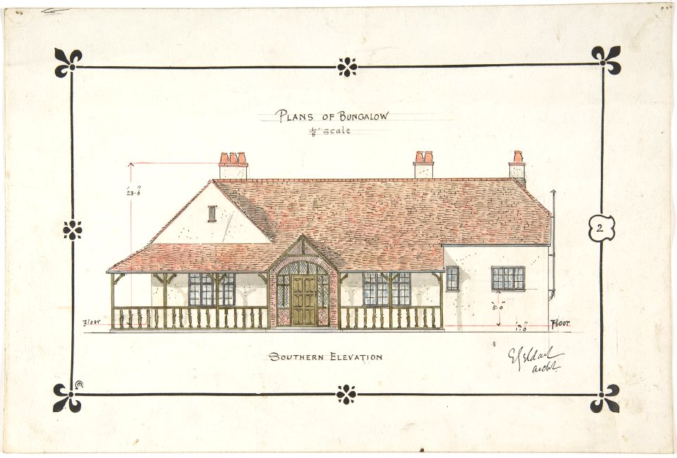 Bungalow drawing -- Southern Elevation MET DP804277
