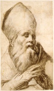 Bishop Saint in Bust-Length (Cartoon for an Altarpiece) MET DR85