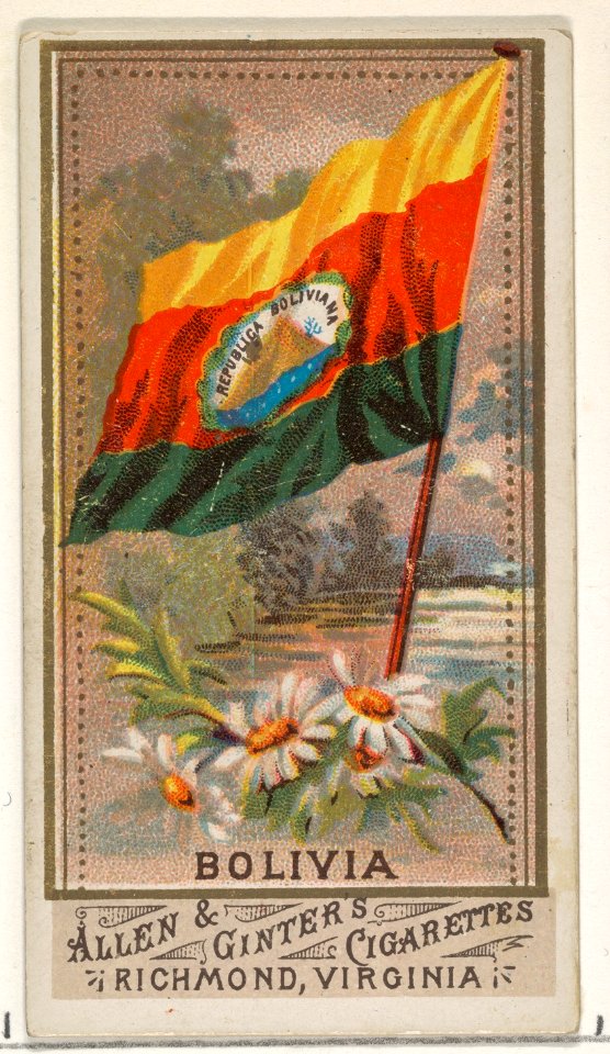 Bolivia, from Flags of All Nations, Series 1 (N9) for Allen & Ginter Cigarettes Brands MET DP831931