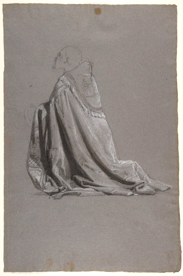 Bishop (lower register; study for wall paintings in the Chapel of Saint Remi, Sainte-Clotilde, Paris, 1858) MET DP812050