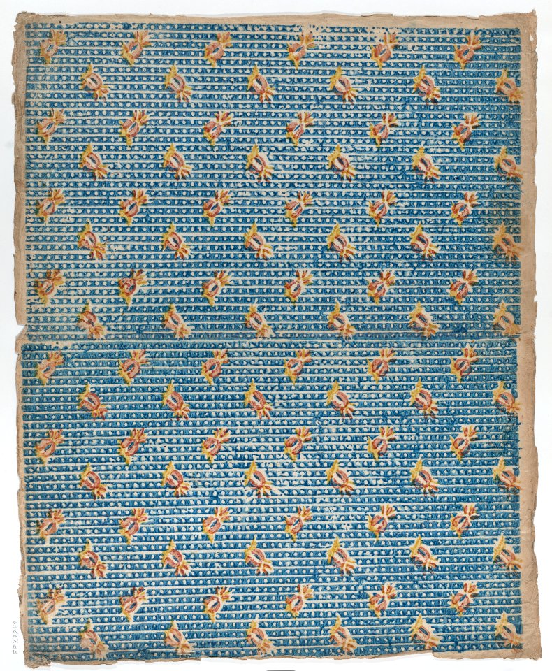 Book cover with overall blue dot and floral pattern Met DP887072