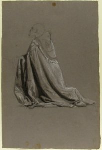Bishop (lower register; study for wall paintings in the Chapel of Saint Remi, Sainte-Clotilde, Paris, 1858) MET 1989.122.21