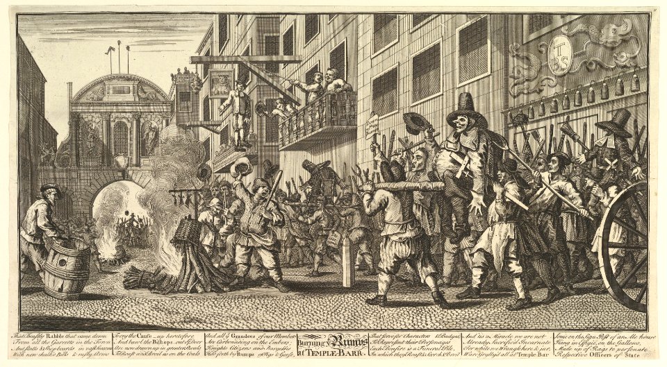 Burning the Rumps at Temple Bar (Twelve Large Illustrations for Samuel Butler's Hudibras, Plate 11) MET DP826938
