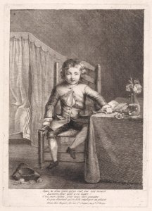 Boy Sitting on a Chair Holding a Shuttlecock Met DP889029