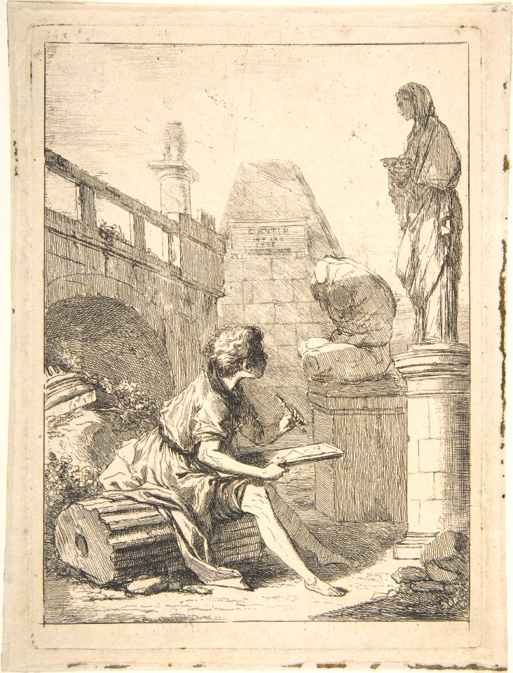 Boy Sketching Ruins MET DP808928