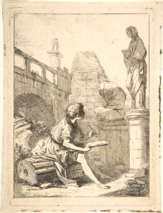 Boy Sketching Ruins MET DP808928