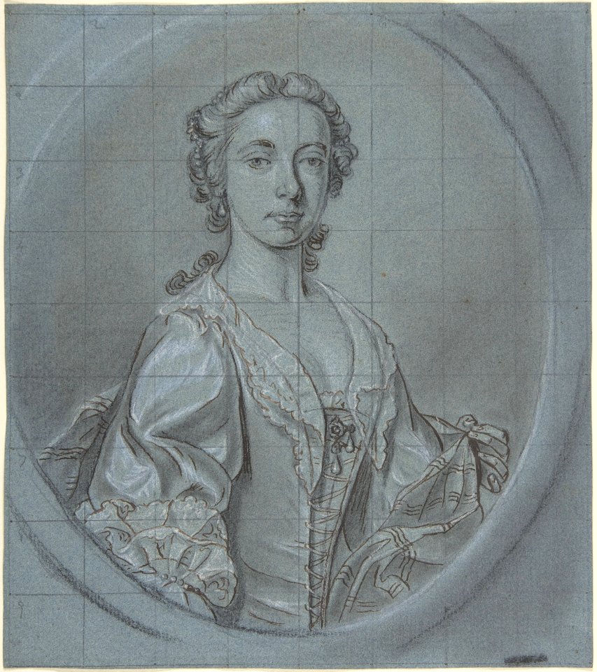 Bust-Length Portrait Study of a Young Woman with a Striped Shawl MET DP800729