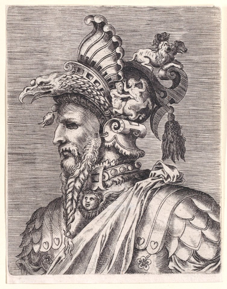 Bust of a Man Wearing a Fantastic Head-dress and Mask Met DP889661