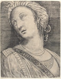 Bust of a woman with her head turned to the left Met DP885893