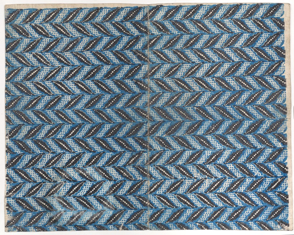 Book cover with black and blue abstract pattern Met DP887042