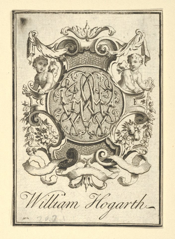 Bookplate inscribed "William Hogarth" MET DP847443