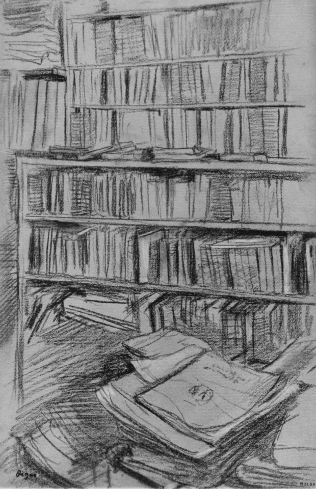 Bookshelves, Study for "Edmond Duranty" MET 43425