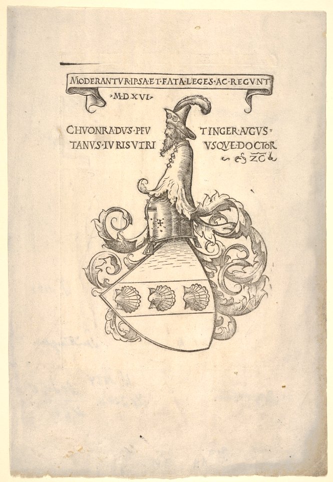 Bookplate with the coat of arms of Konrad Peutinger MET DP834173