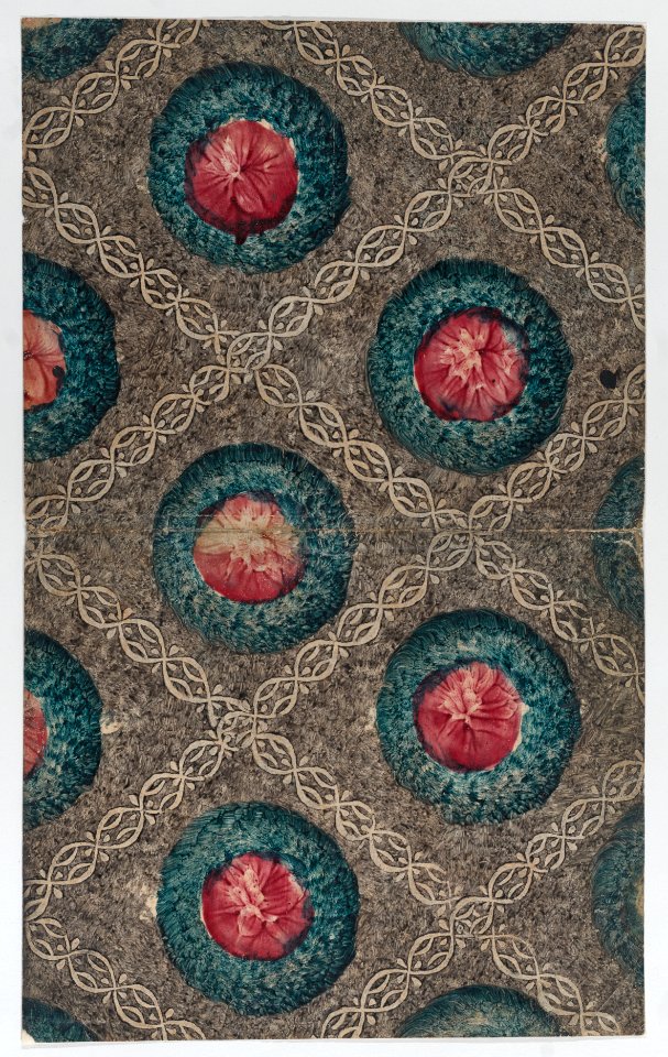 Book cover with circular designs and ornamental diagonal pattern Met DP887084