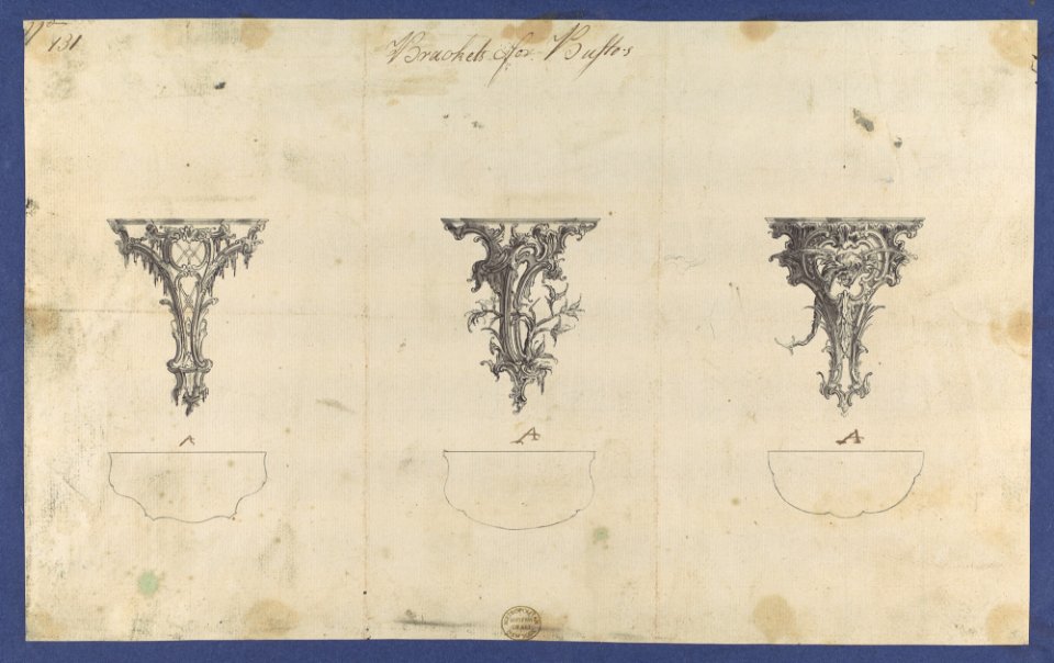 Brackets for Bustos, in Chippendale Drawings, Vol. I MET DP104203
