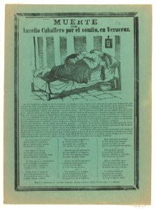 Broadside relating to Aurelio Cabellero who died from vomiting MET DP867967