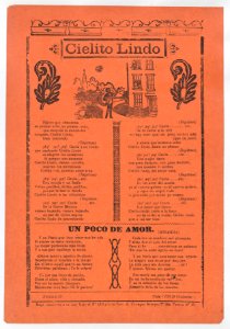 Broadsheet with love songs, man playing an instrument and singing outside of his lover's window MET DP868553