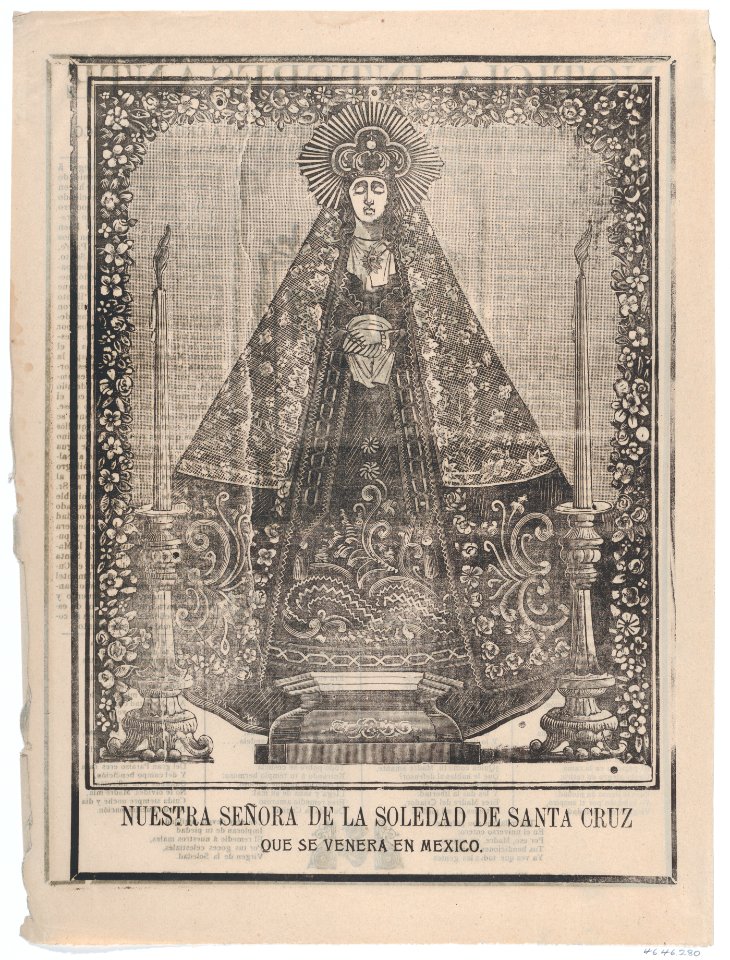 Broadsheet with image of Our Lady of Solitude of Santa Cruz, venerated in Mexico MET DP867950