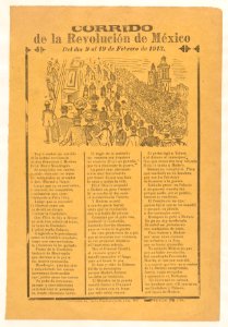 Broadsheet with corrida relating to the Mexican Revolution for the days 9-19 February 1913 MET DP868037