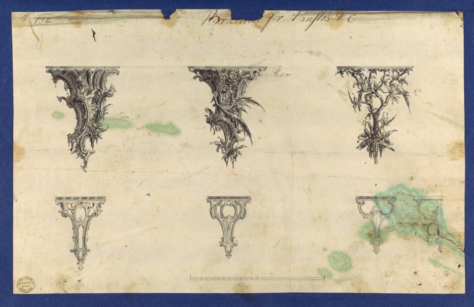 Brackets for Bustos, in Chippendale Drawings, Vol. I MET DP104202
