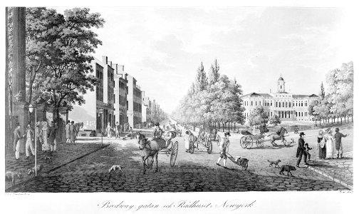 Broadway and City Hall in New York (Brodway-Gatan Och Rådhuset i New York) MET MM9312