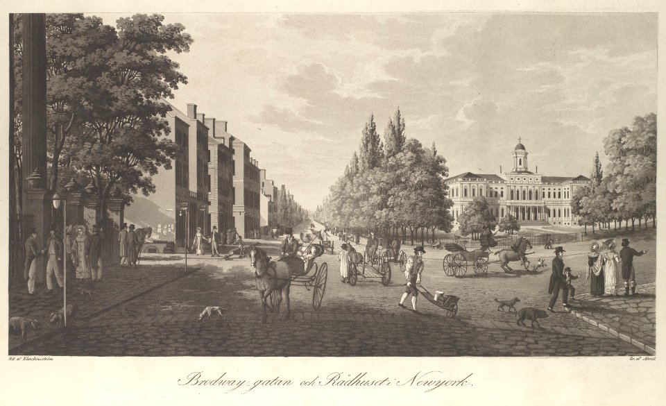 Broadway and City Hall in New York (Brodway-Gatan Och Rådhuset i New York) MET DP109558