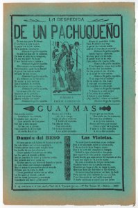 Broadsheet with love songs, man wearing a sarape standing in the street MET DP868554
