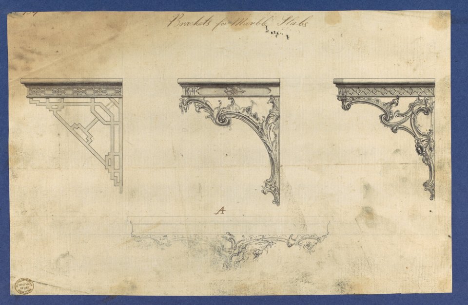 Brackets for Marble Slabs, in Chippendale Drawings, Vol. I MET DP104204