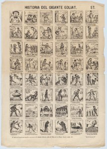 Broadside with 24 scenes relating the story of Goliath the Giant MET DP875801