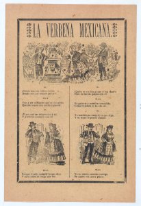Broadsheet with a verse about a woman who rejects a male suitor for another, vignettes of a woman talking to various men MET DP868513