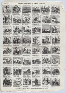 Broadside with 48 scenes depicting memorable events in Spain until 1840 MET DP875662