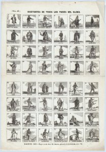 Broadside with 48 scenes depicting the people of the world MET DP875757