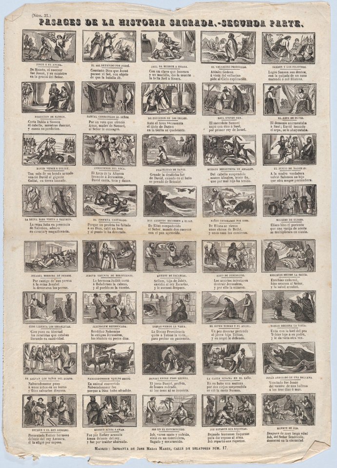 Broadside with 48 scenes illustrating passages of holy scripture (Part II) MET DP875619