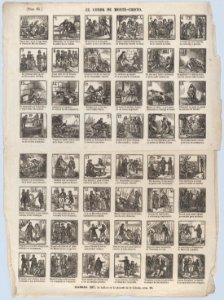Broadside with 48 scenes relating the story of the Count on Montecristo MET DP875640