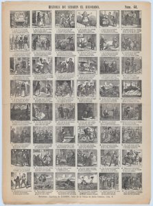 Broadside with 48 scenes relating to the life hunchback MET DP875716