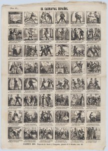 Broadside with 48 scenes depicting carnival in Spain MET DP875660
