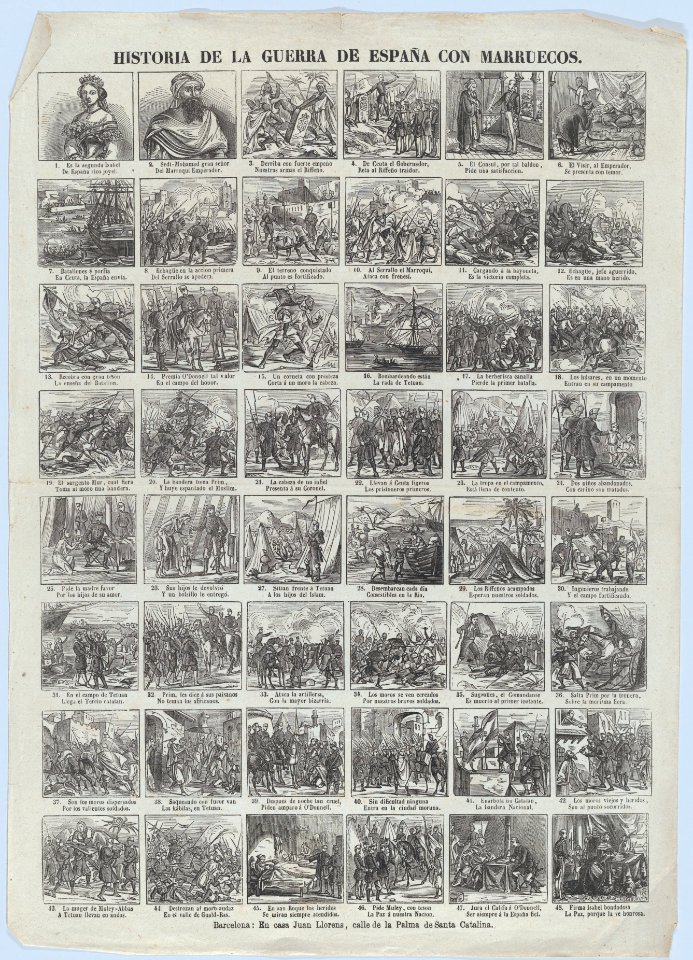 Broadside with 48 scenes relating to the Hispano-Moroccan War (1859-60) MET DP875595