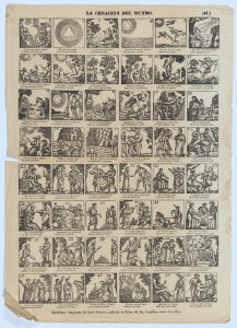 Broadside with 48 scenes illustrating the creation of the world MET DP875580