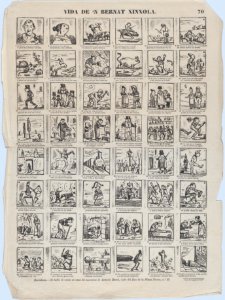 Broadside with 48 scenes relating to the life Bernat Xinxola MET DP875588