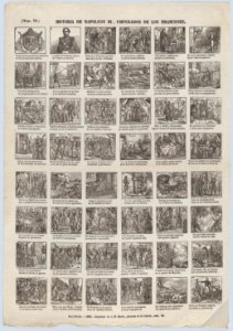 Broadside with 48 scenes depicting episodes from the life of Napoleon II MET DP875630