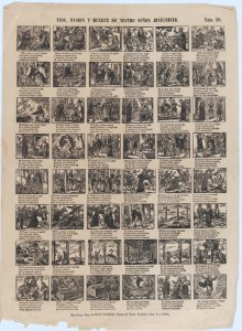 Broadside with 48 scenes of the life of Jesus Christ MET DP875593