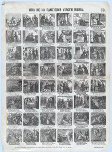 Broadside with 48 scenes of the life of the Virgin MET DP875587