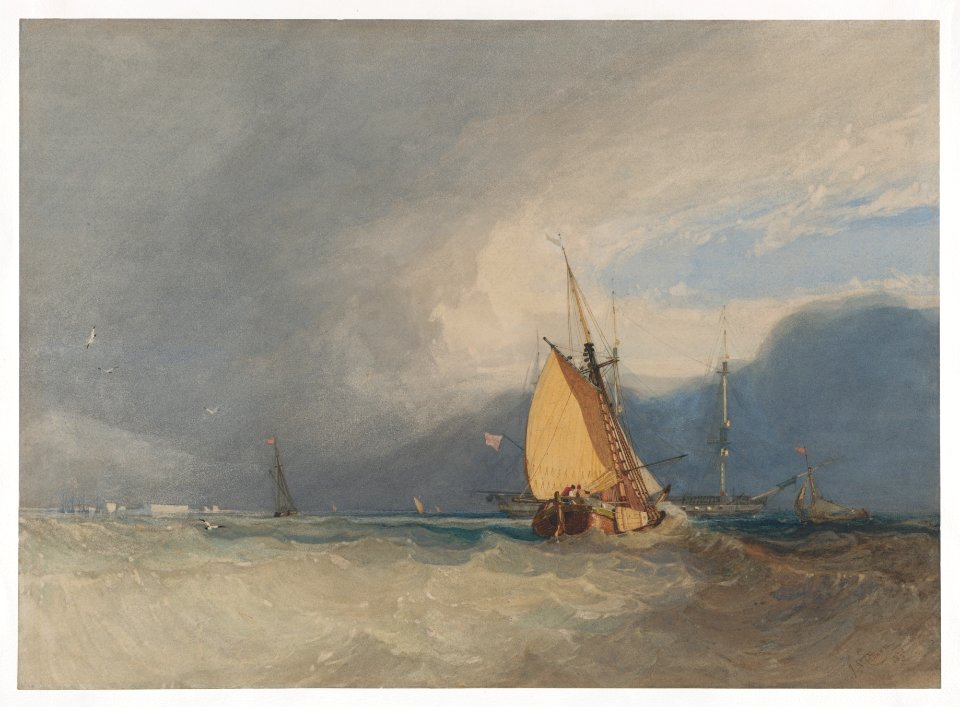 Boats off the Coast, Storm Approaching MET DP873397