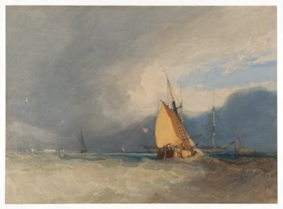 Boats off the Coast, Storm Approaching MET DP873397