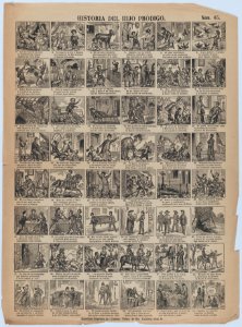 Broadside with 48 scenes relating to the story of the prodigal son MET DP875713