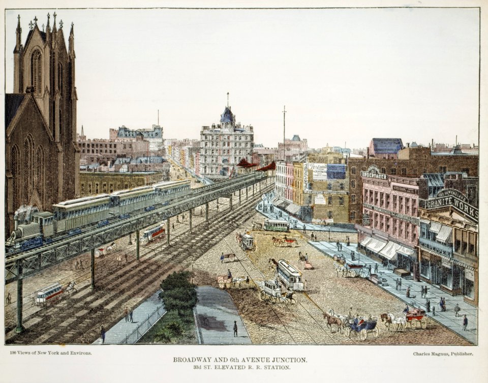 Broadway and 6th Avenue Junction. 33rd St. Elevated R.R. Station MET DR161