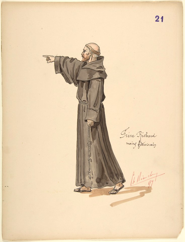 Brother Richard, a Franciscan Monk; costume design for Jeanne d'Arc by the Paris Opera Company, 1897 MET DP805213