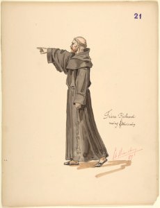 Brother Richard, a Franciscan Monk; costume design for Jeanne d'Arc by the Paris Opera Company, 1897 MET DP805213