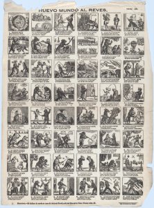 Broadside with 48 scenes relating to the world upside down MET DP875586